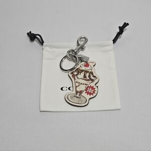 Coach Ice Cream Sundae Chalk/Multi Leather Bag Charm